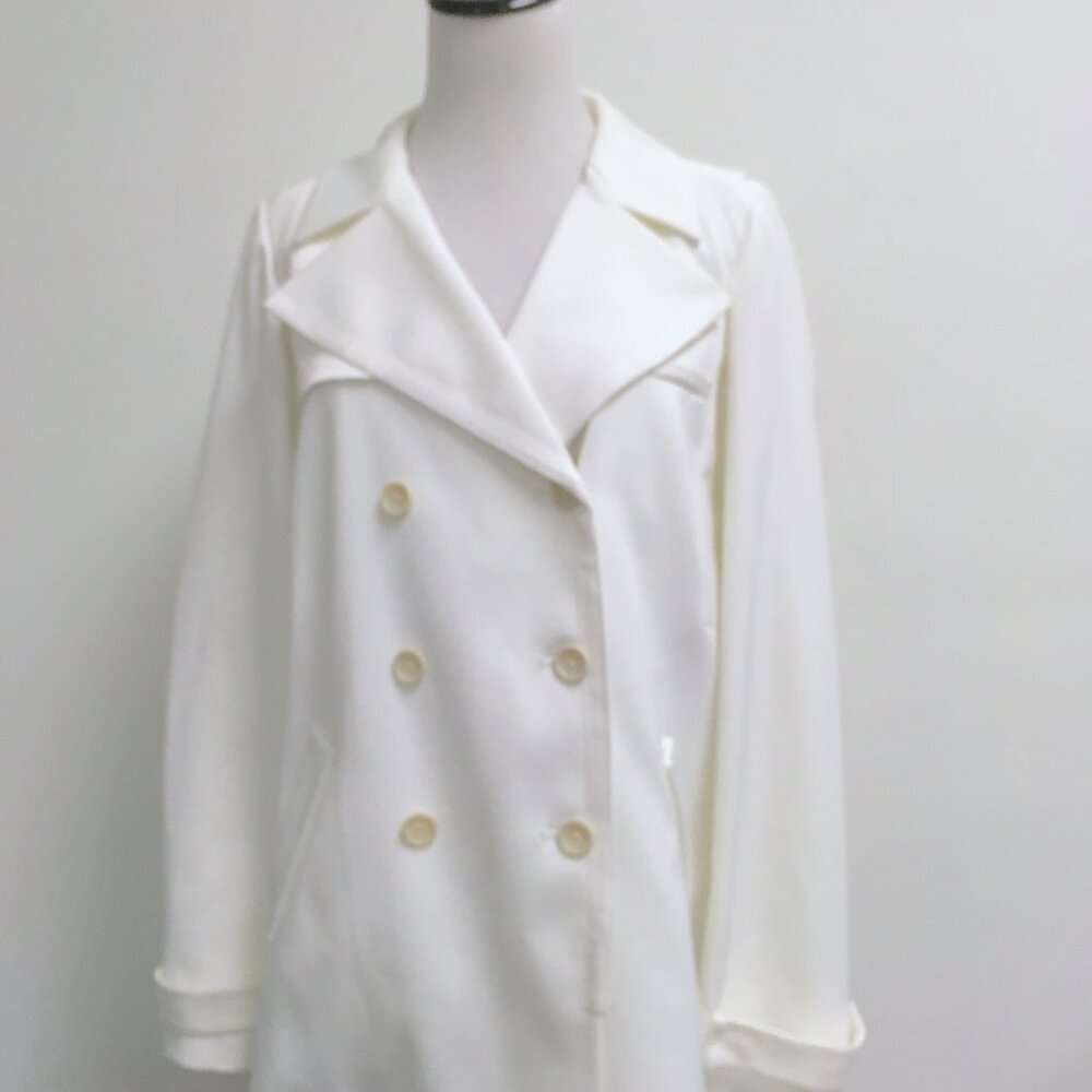 New Pink Tartan White double breasted pea jacket coat 8